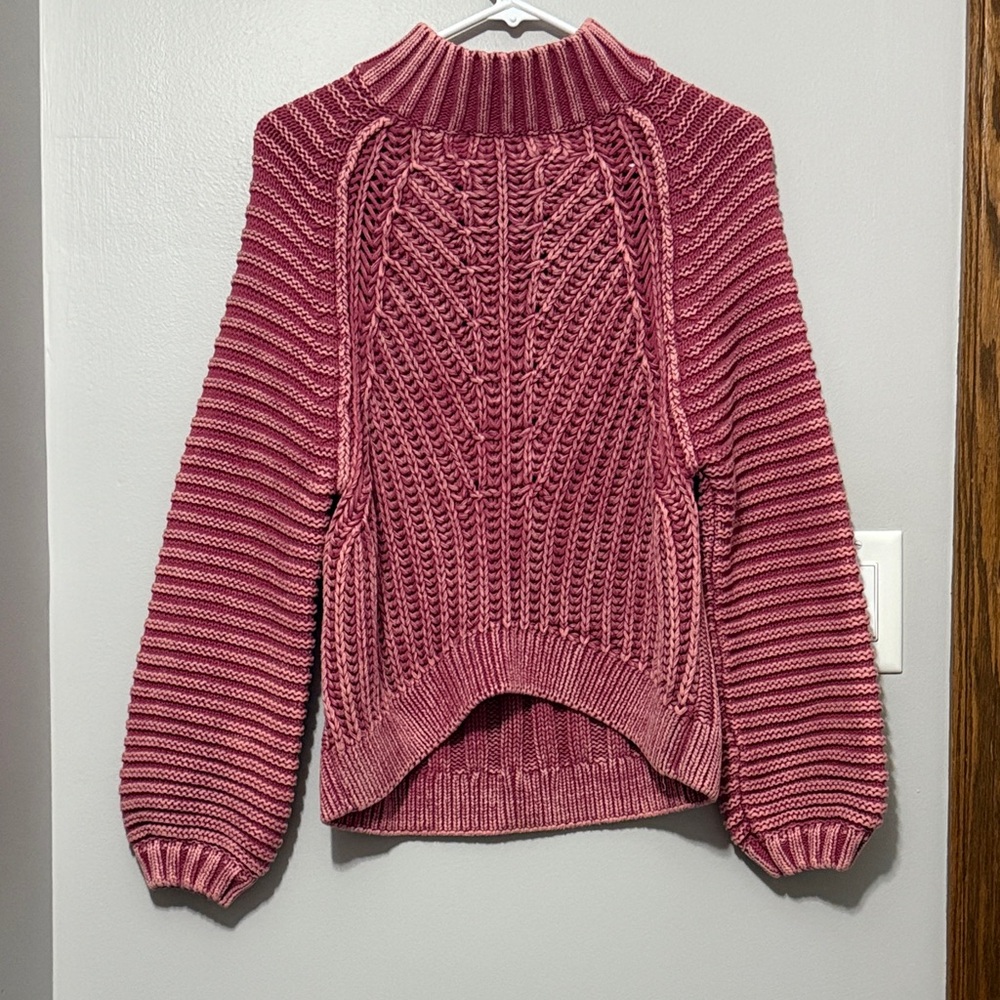 Free People Mauve Cable Knit Sweater